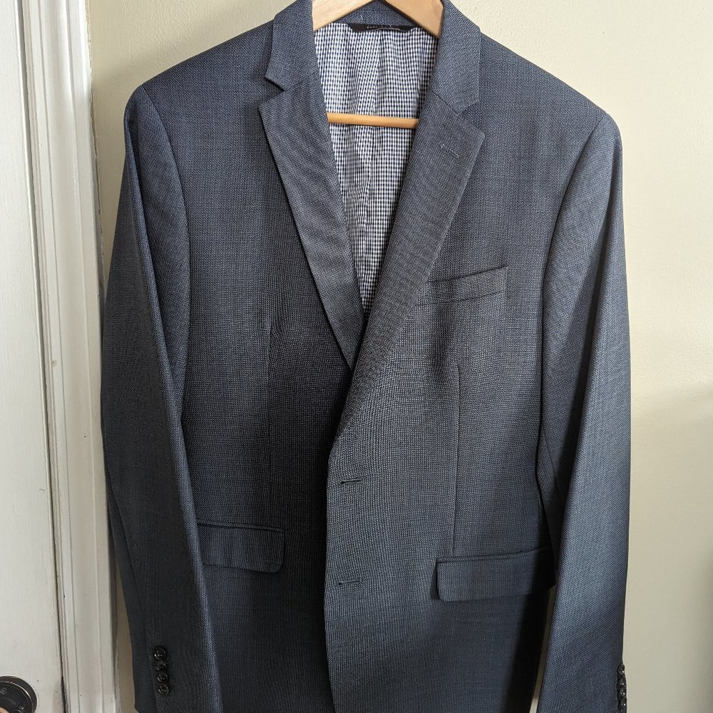 Banana Republic Italian Wool Blue Suit Jacket Slim-Fit 40R